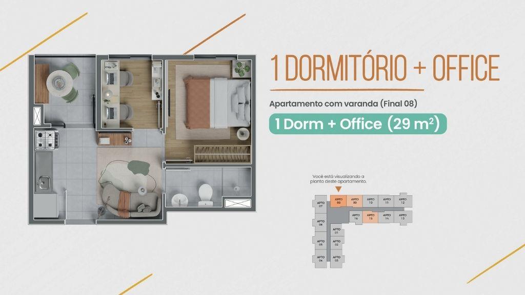 Imagem da planta - 1 Dormitório + Office