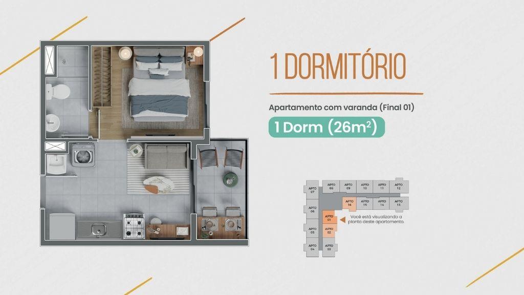 Imagem da planta - 1 Dormitório