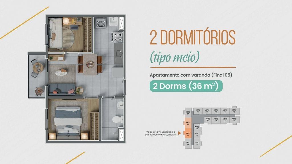 Imagem da planta - 2 Dormitórios 